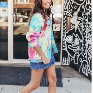 Lola + The Boys Colorful Tie-Dye Jean Jacket